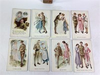 Military Post Card Prints with illustrated postal
