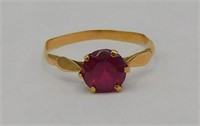 14k Gold Ruby Victorian Child's Ring