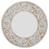 Carved Scroll Round Mirror