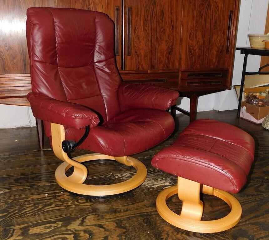 Ekornes Norway Stressless Recliner Chair & Ottoman