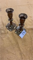 Set of brass candlesticks made in india