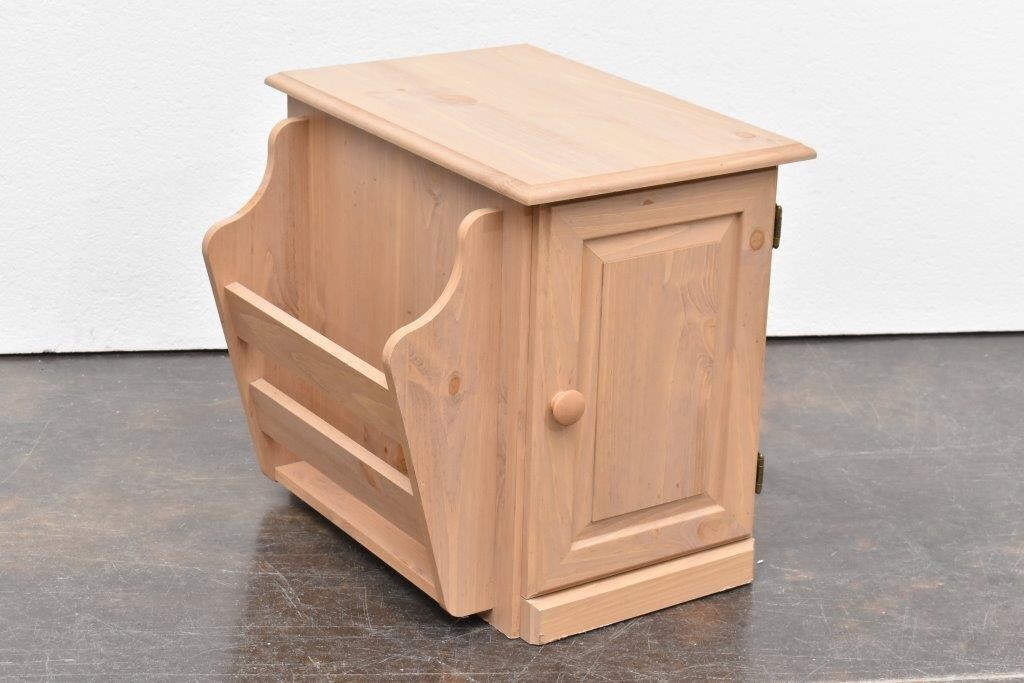 Side Table Magazine Holder Cabinet All in One