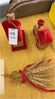 Wheat, vintage Christmas ornaments