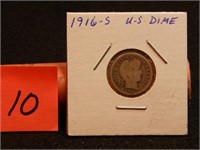 1916 S US Dime 90% Silver