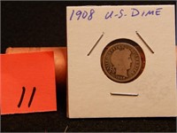 1908 P US Dime 90% Silver