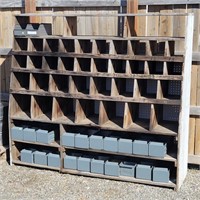 Large Rustic Wood Shop Shelf / Organizer Bin