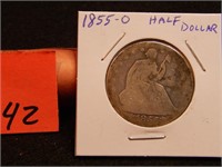 1855 O US Half Dollar 90% Silver