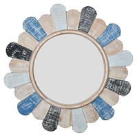 Coastal Blue Round Mirror