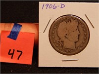 1906 D US Half Dollar 90% Silver