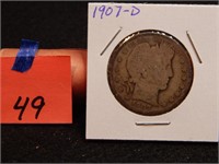 1907 D US Half Dollar 90% Silver