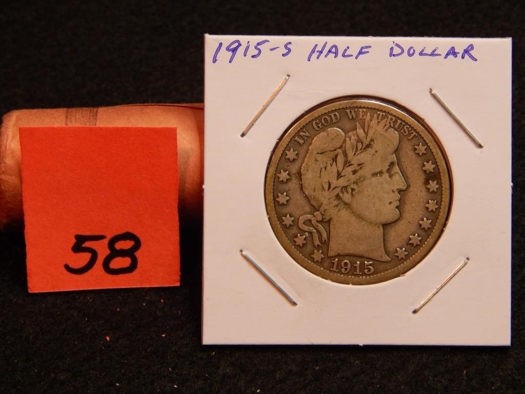 1915 S US Half Dollar 90% Silver