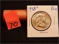 1958 D US Half Dollar 90% Silver
