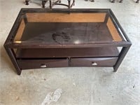 Wood and glass coffee table- heavy duty