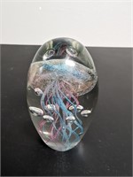 Art Glass Jellyfish Paperweight