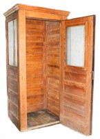 Vintage Oak Railroad Depot Telephone Booth