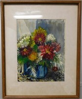Floral Watercolor Still Life by Millicent Freyre