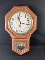 Vintage Ingraham Regulator Oak Wall Clock