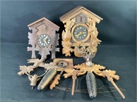 Vintage Cuckoo Clocks with Hunting Theme