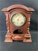 Vintage Walnut Mantel Clock fro Parts