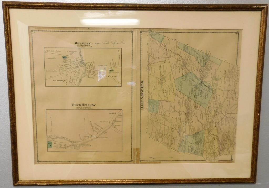 1876 Map of Millville Eaglemills Brunswick NY