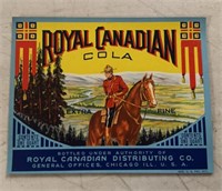 (5 COUNT) VINTAGE BOTTLE LABEL-ROYAL CANADIAN/COLA