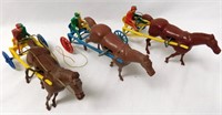 3 Wolverine Wind Up Horse Racing Sulky Trotters