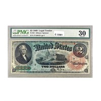 1869 $2 RAINBOW LEGAL TENDER UNITED STATES NOTE