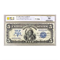 1899 $5 CHIEF SILVER CERTIFICATE NOTE PCGS VF3