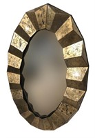 Eglomise Gold Leaf Antique Oval Mirror 2 122