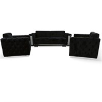 Elegant Black Sofa Set of 3