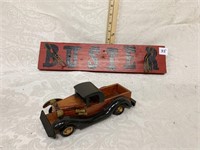 16" BUSTER COAT HOOK AND WOOD CAR