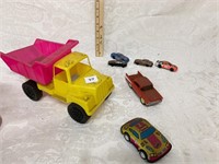 TOY CARS, DUMP TRUCK ETC.