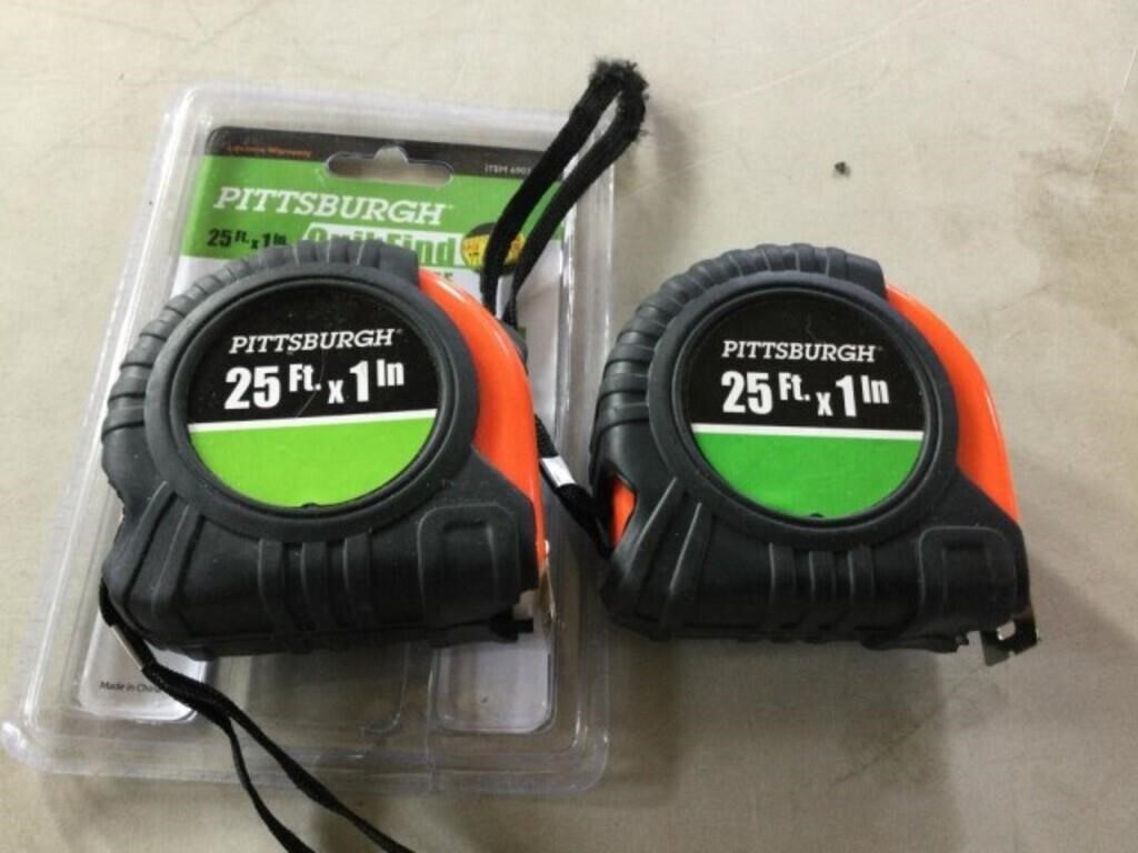 TWO PITTSBURGH TAPE MEASURES