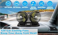 NEW Double Head Car Cooling Fan 12V