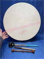 Bodhran 18in Drum (Irish) w/2 tippers & beater