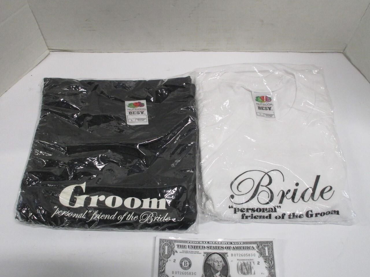 Bride and groom T-shirts