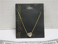 14 k plated cubic zirconia necklace