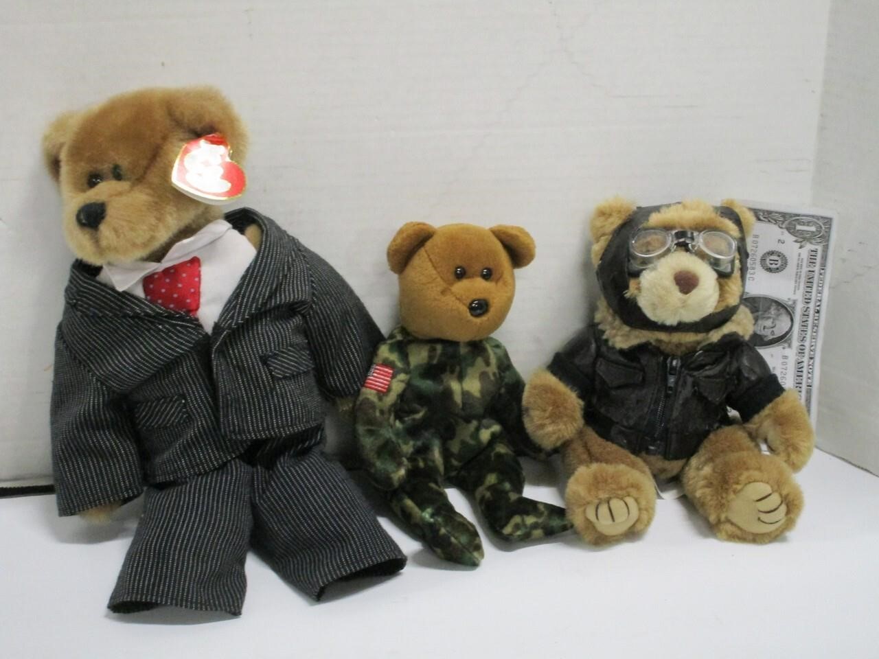 Three cute collectible bears