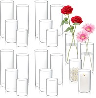 20pcs Cylinder Vases 4 6 8 10 - Glass
