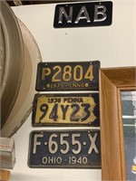 LICENSE PLATES 1940, 38, 35, KUSTOMS