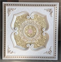 French White and Gold Square Chandelier Fan Ceilin