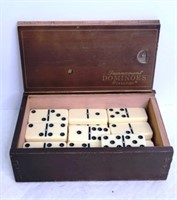 Tournament Dominoes by Pressman in Wooden Box