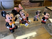 MICKEY AND MINEY MOUSE BANKS, AND FIGURES