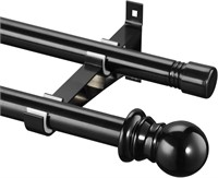 Double Curtain Rods 48-84 Inch - 1 Inch Heavy Duty