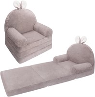 Plush Toddler Chair  Sofa Bed  Grey Bunny