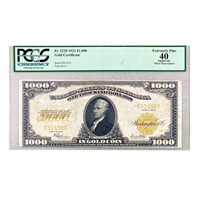 1922 $1,000 GOLD CERTIFICATE PCGS EF40 AMR