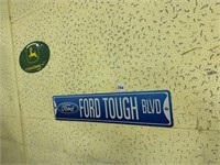 JOHN DEERE OVAL SIGN AND FORD BLVD SIGN METAL