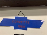 HANDMADE CORVETTE 1980 CARDBOARD SIGN