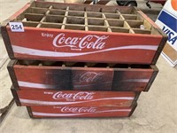 4 WOOD COKE CRATES FOR BOTTLES