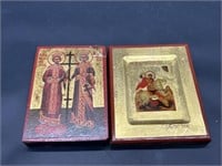 (2) Orthodox Religious Gold & Red Picures